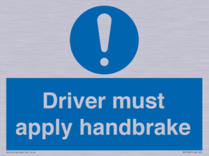 Driver must apply handbrake